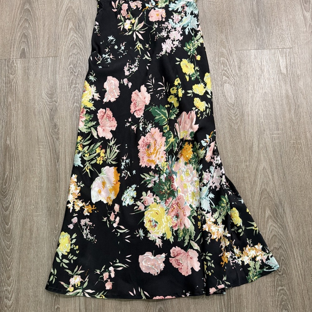 Petal & Pup Anabelle Halter Neck Midi Dress Size X-Small Black Floral - Picture 3 of 12